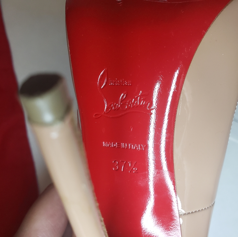 Christian Louboutin So Kate Nude 120 Patent Heels - Size 37.5 - Picture 5 of 12